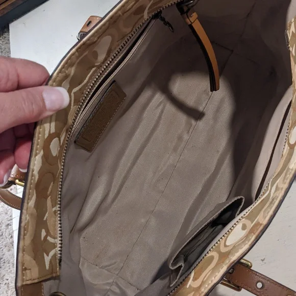Coach Tan and Brown Tote Bag - Picture 5 of 11
